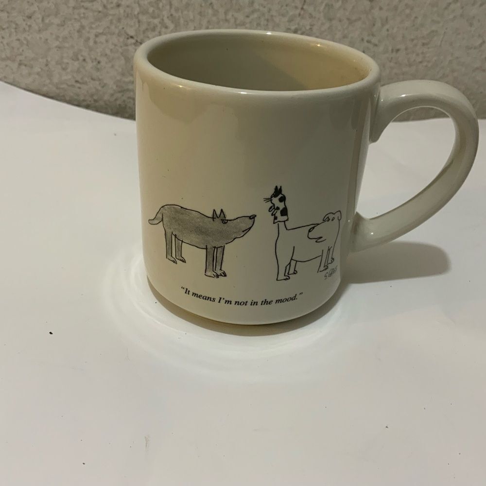 Fishs Eddy Dog Humor Mug "I'm Not In The Mood" Coffee Cup Vintage Novelty
